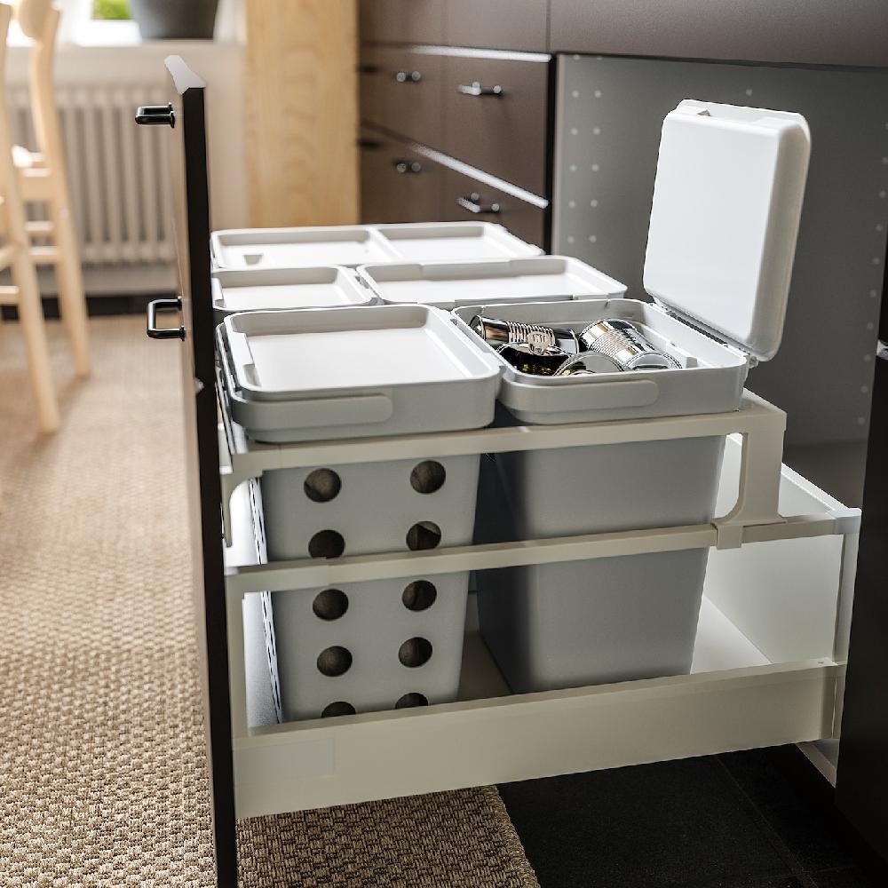 IKEA HÅLLBAR Struttura Secchi Per Differenziata Bianco 80 Cm