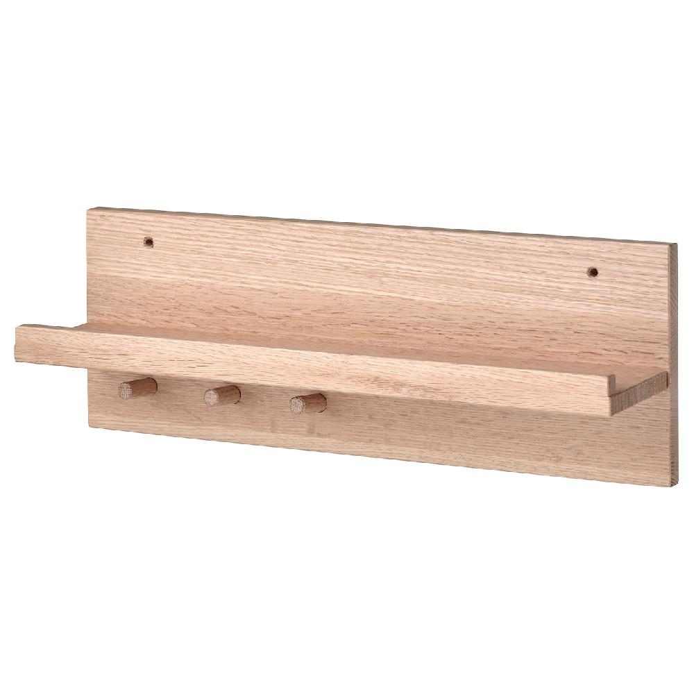 IKEA HÄSTVISKARE Portaoggetti da parete con ganci rovere 42x15x11 cm