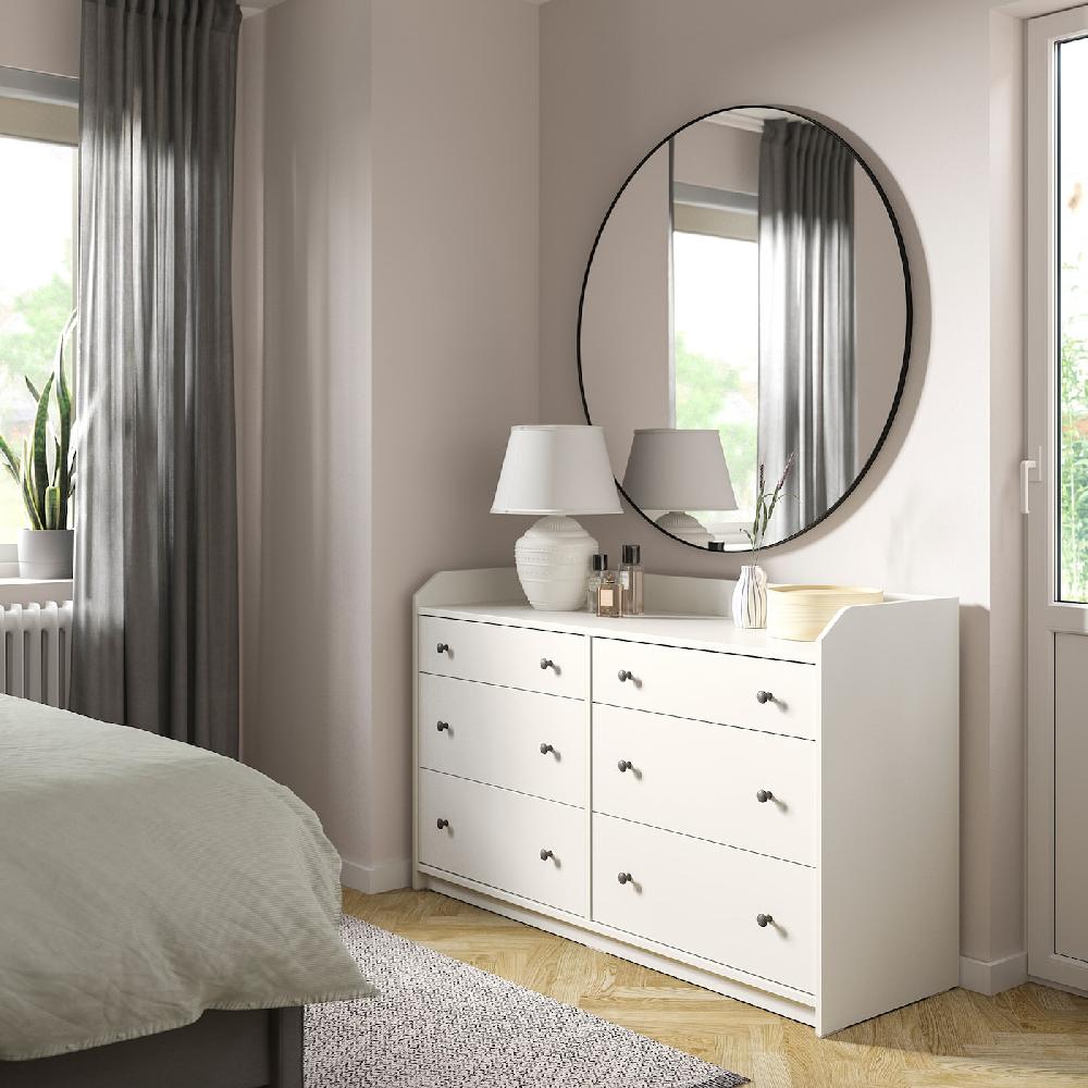 IKEA HAUGA Cassettiera Con 6 Cassetti Bianco 138x84 Cm