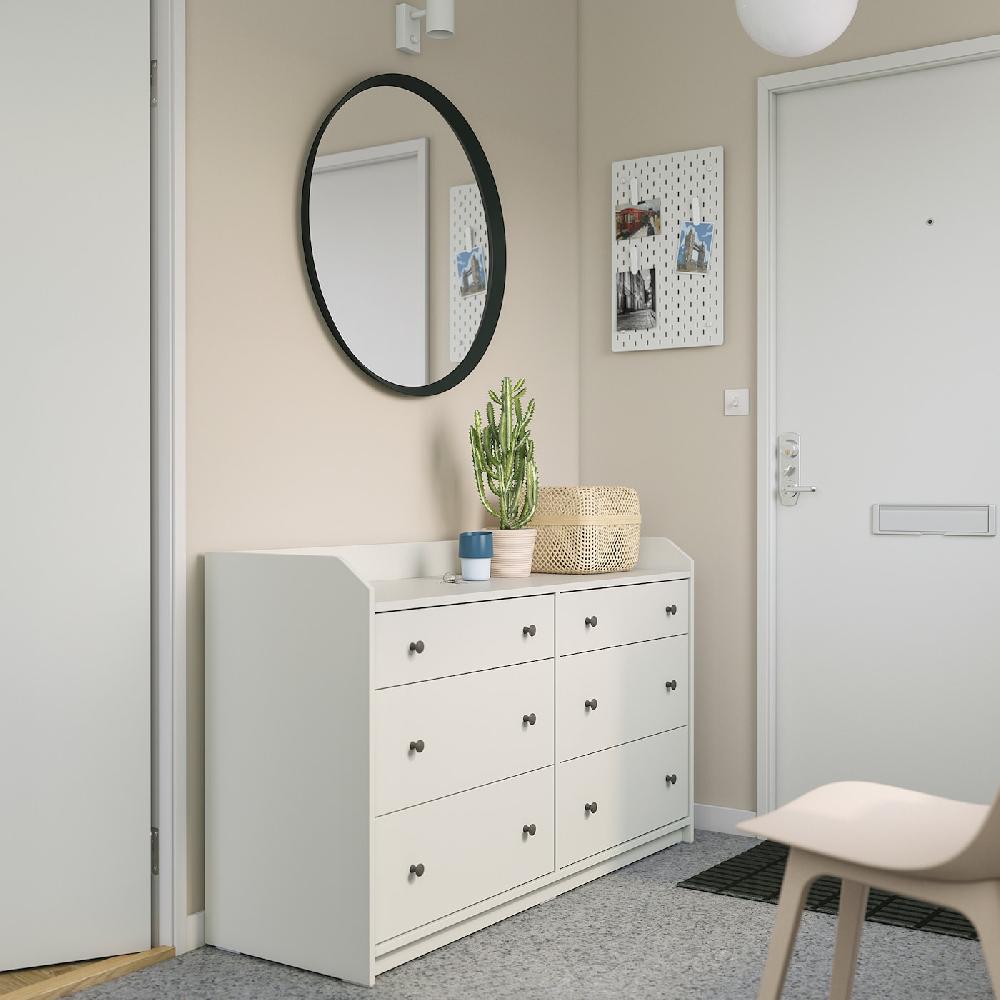 IKEA HAUGA Cassettiera Con 6 Cassetti Bianco 138x84 Cm