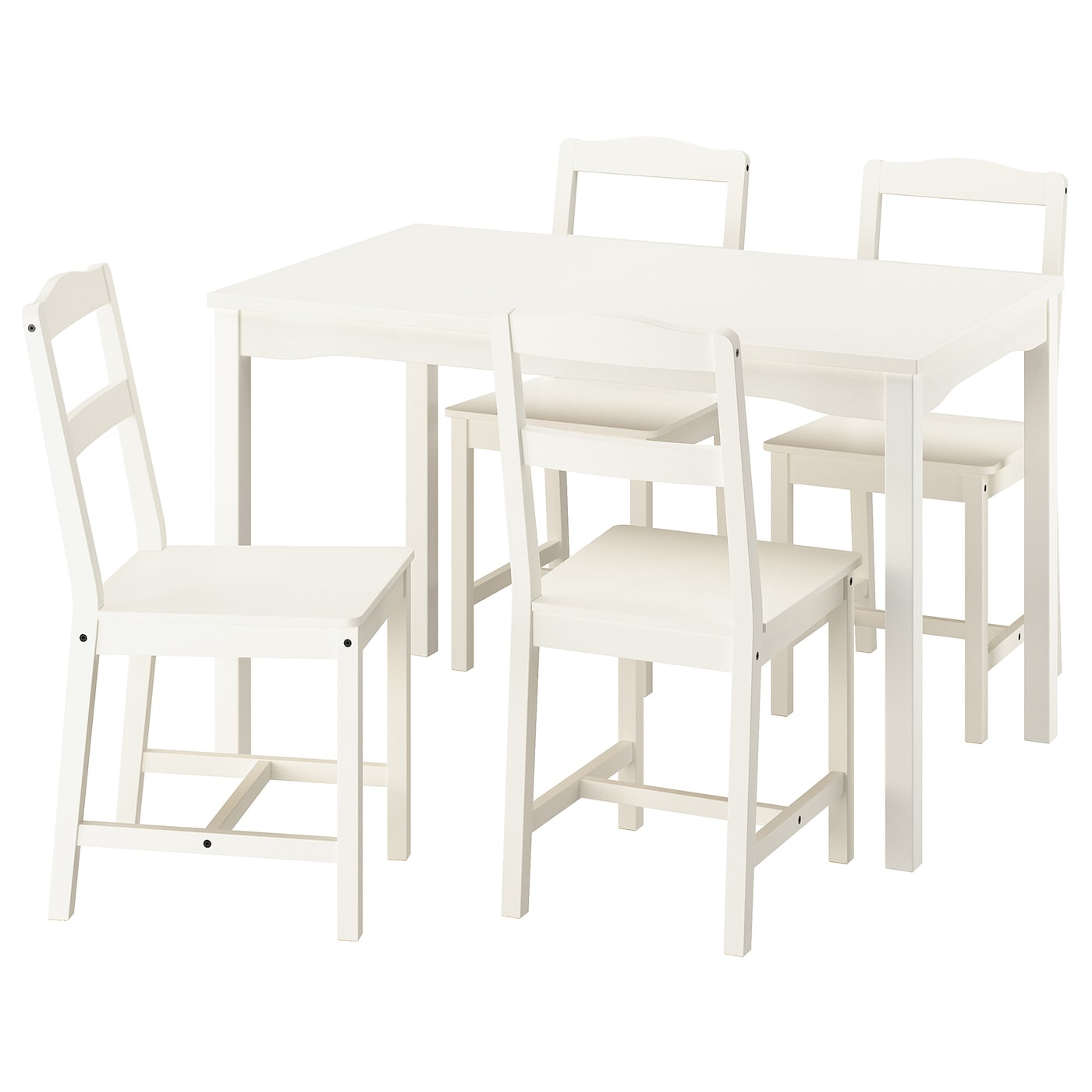 IKEA HAUGA / HAUGA Tavolo e 4 sedie bianco/bianco 118x74 cm
