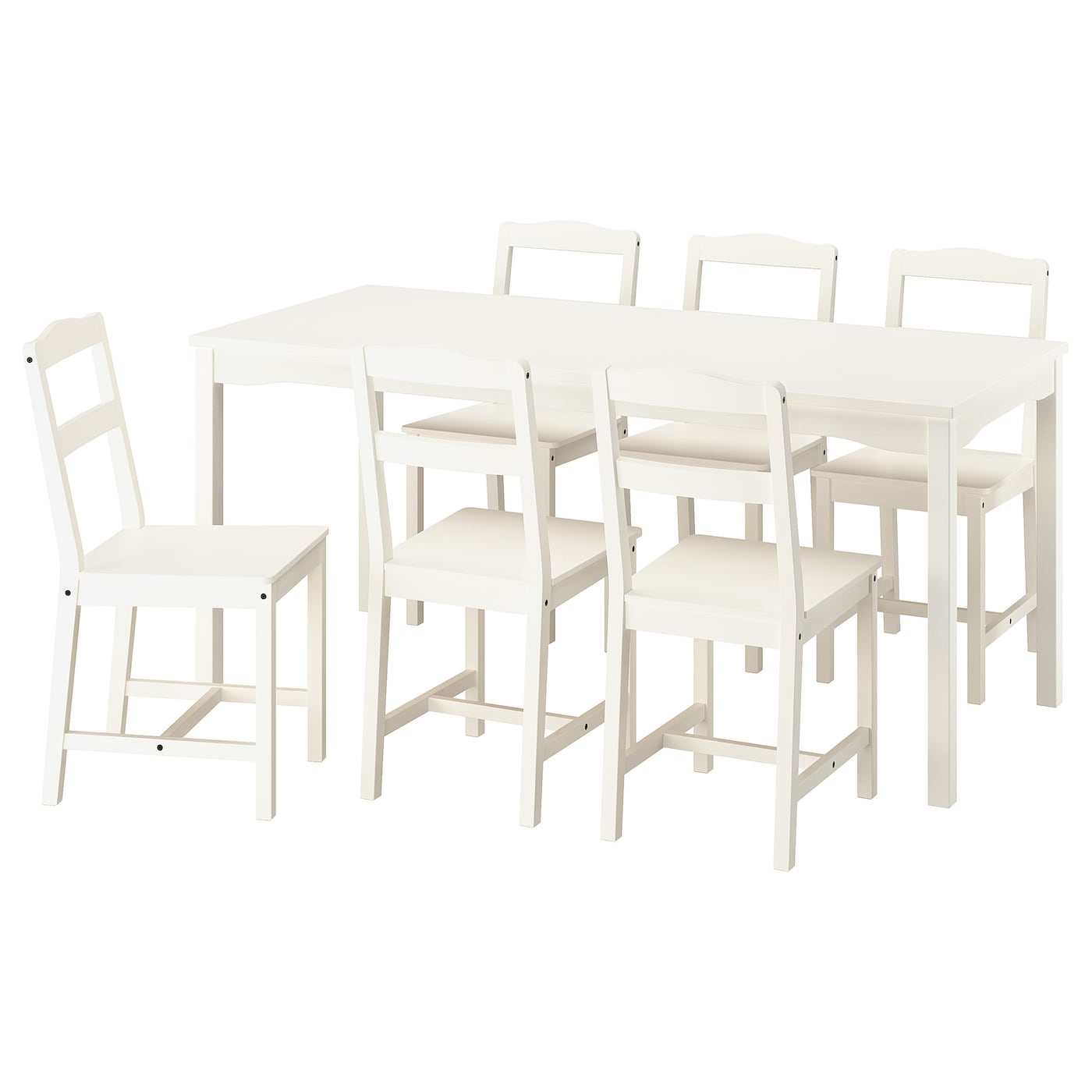 IKEA HAUGA / HAUGA Tavolo e 6 sedie bianco/bianco 168x74 cm