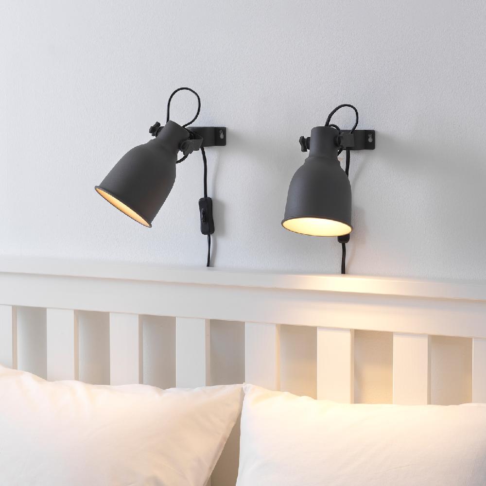 IKEA HEKTAR Faretto Da Parete/con Morsetto Grigio Scuro