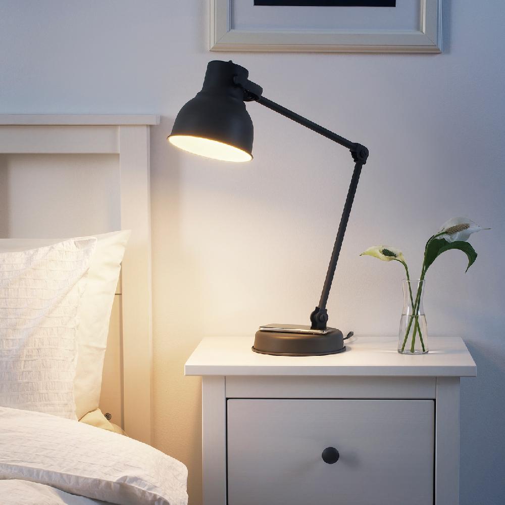 IKEA HEKTAR Lampada Lavoro/ricarica Wireless Grigio Scuro