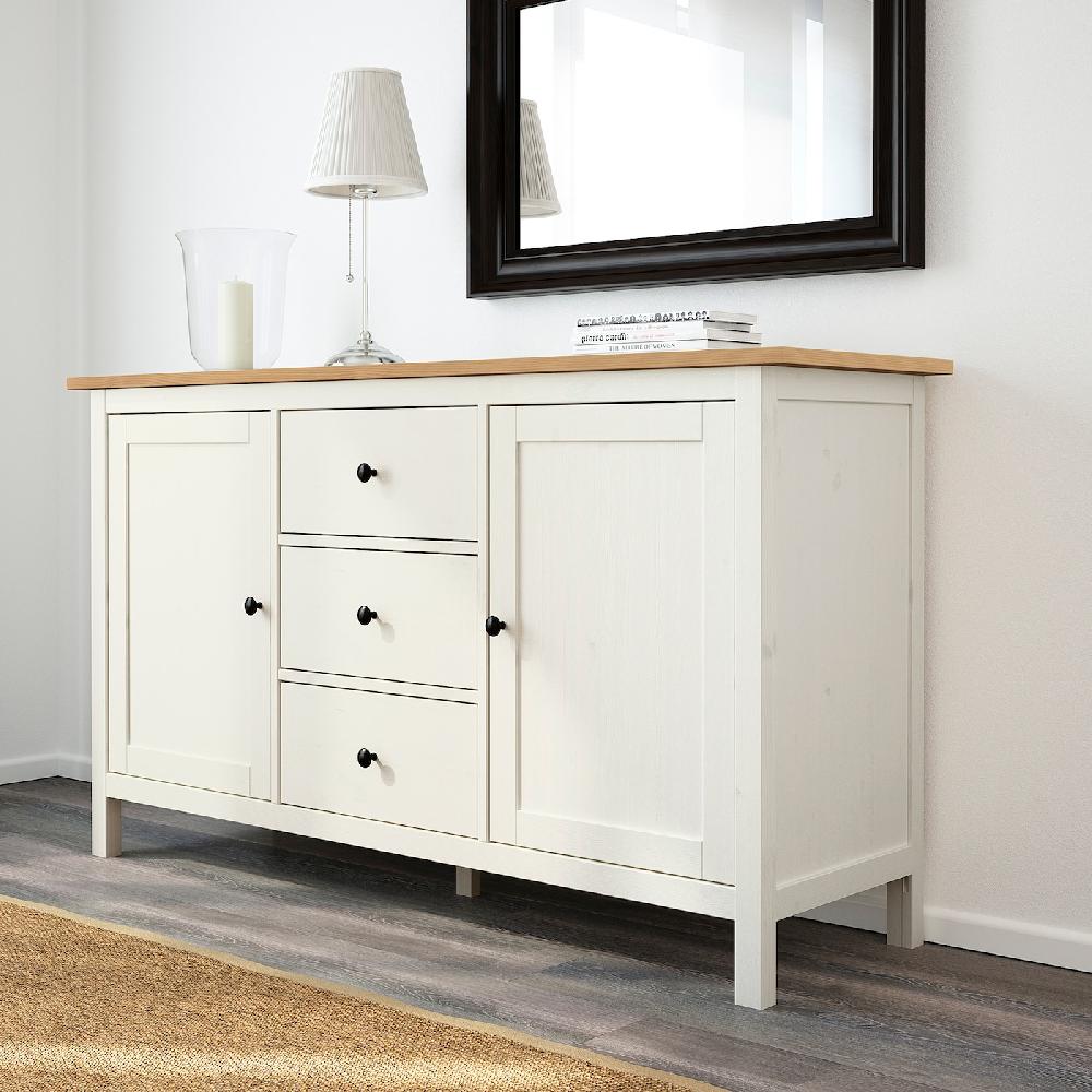 IKEA HEMNES Buffet Mordente Bianco/marrone Chiaro 157x88 Cm