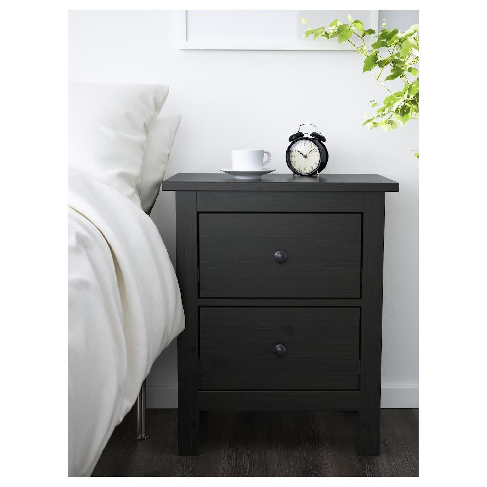 IKEA HEMNES Cassettiera Con 2 Cassetti Marrone-nero 54x66 Cm