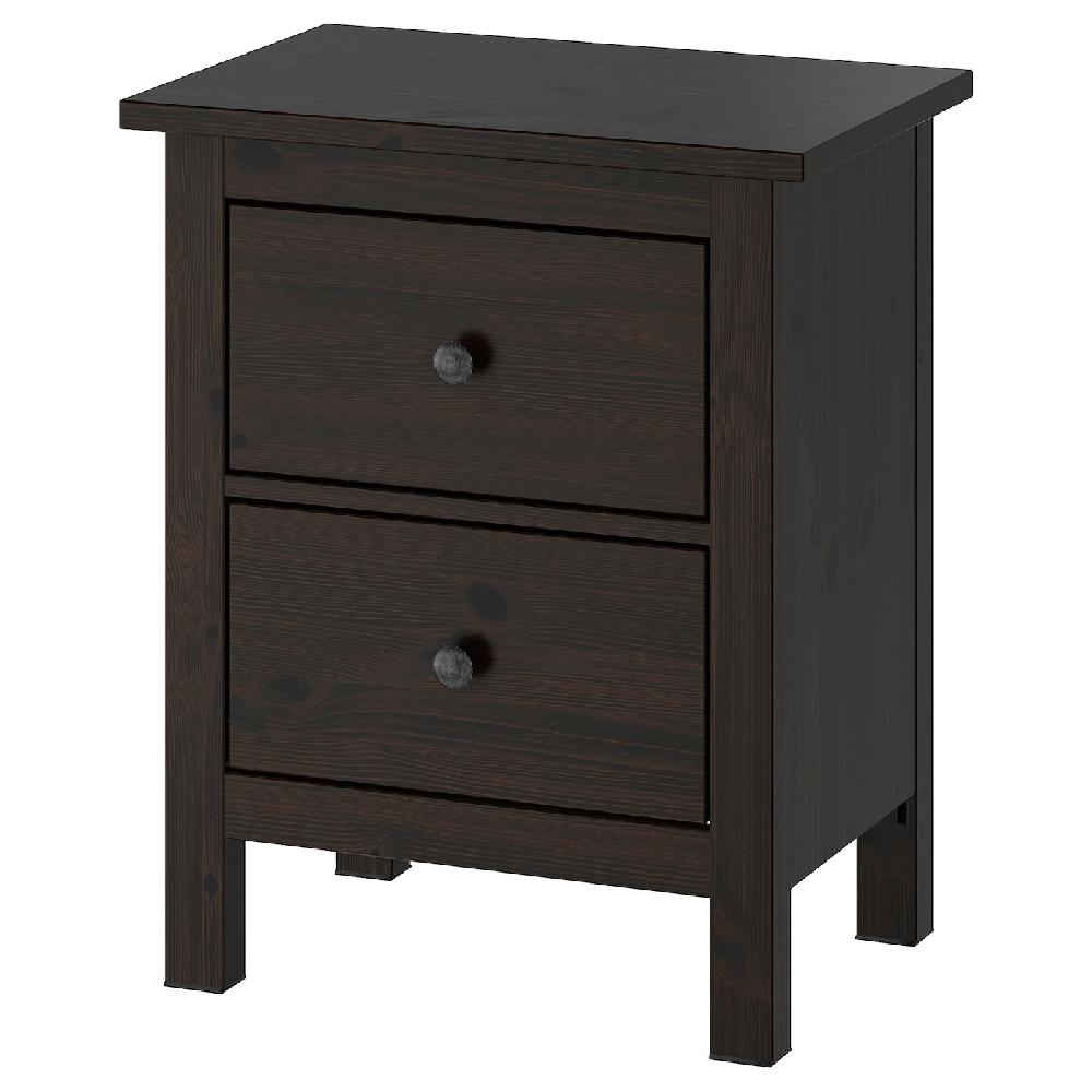 IKEA HEMNES Cassettiera con 2 cassetti marrone-nero 54x66 cm