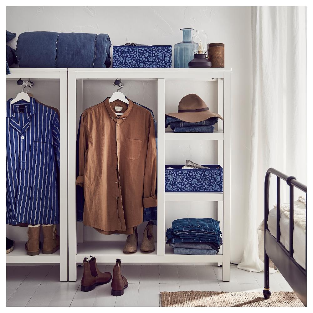 IKEA HEMNES Guardaroba A Giorno Mordente Bianco 99x37x130 Cm