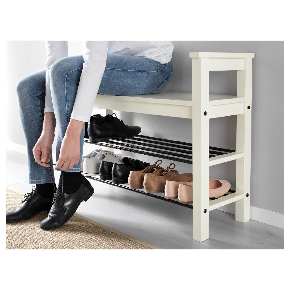 IKEA HEMNES Panca Con Vano Per Scarpe Bianco 85x32x65 Cm