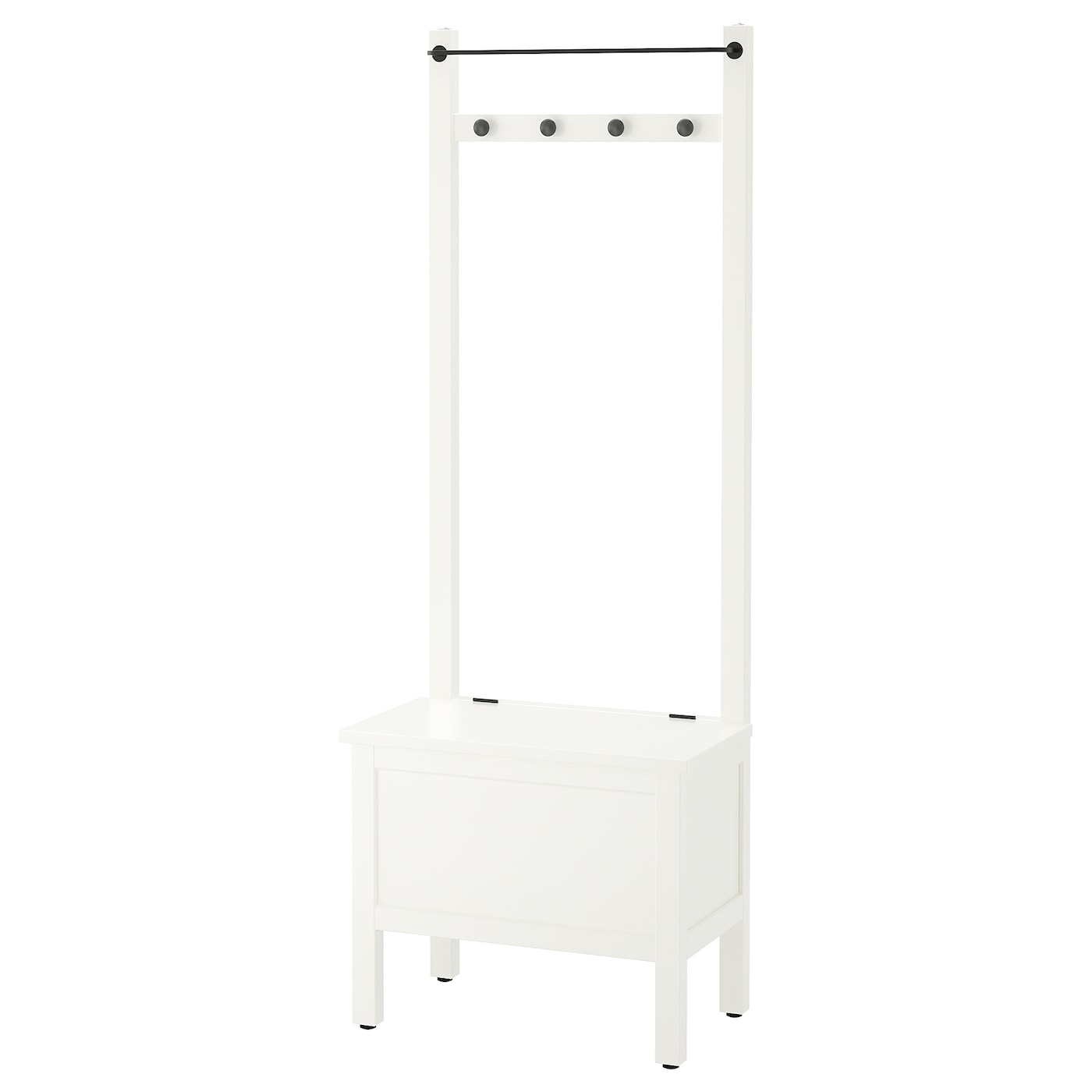 IKEA HEMNES Panca/contenitore/portasciugamani bianco 64x37x173 cm
