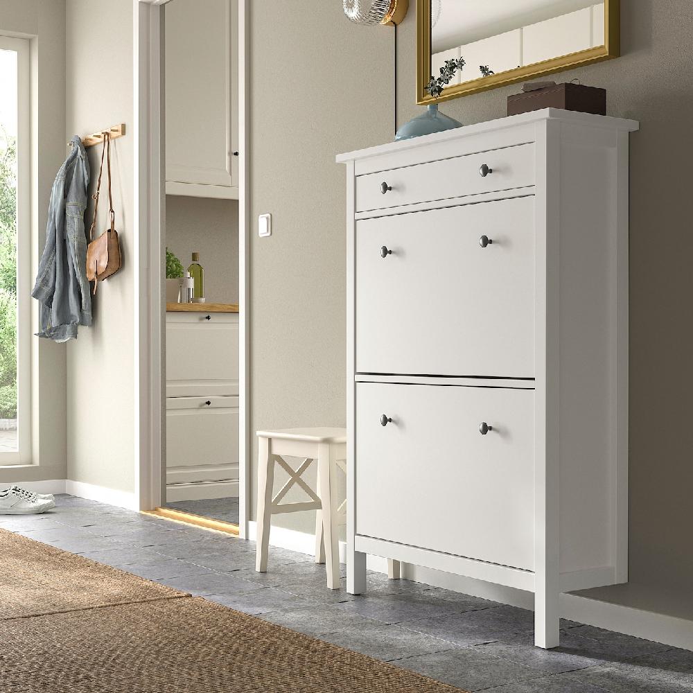 IKEA HEMNES Scarpiera A 2 Scomparti Bianco 89x30x127 Cm