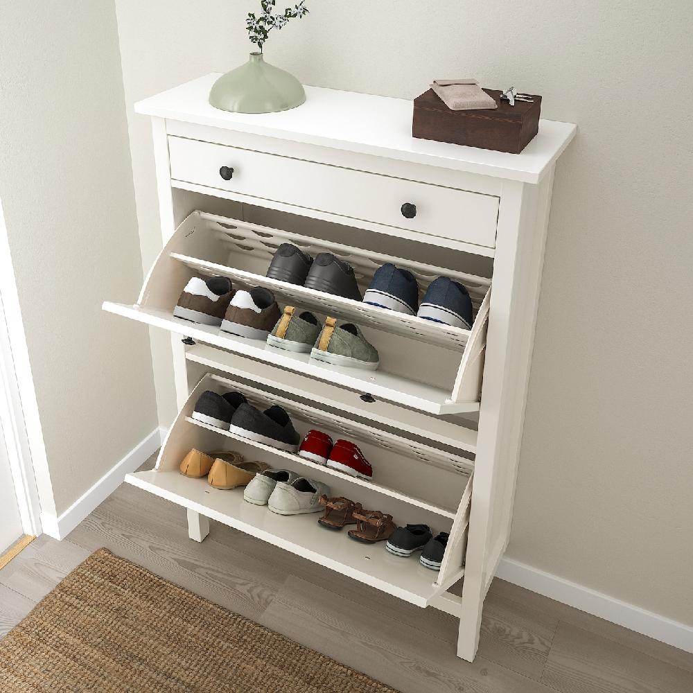 IKEA HEMNES Scarpiera A 2 Scomparti Bianco 89x30x127 Cm