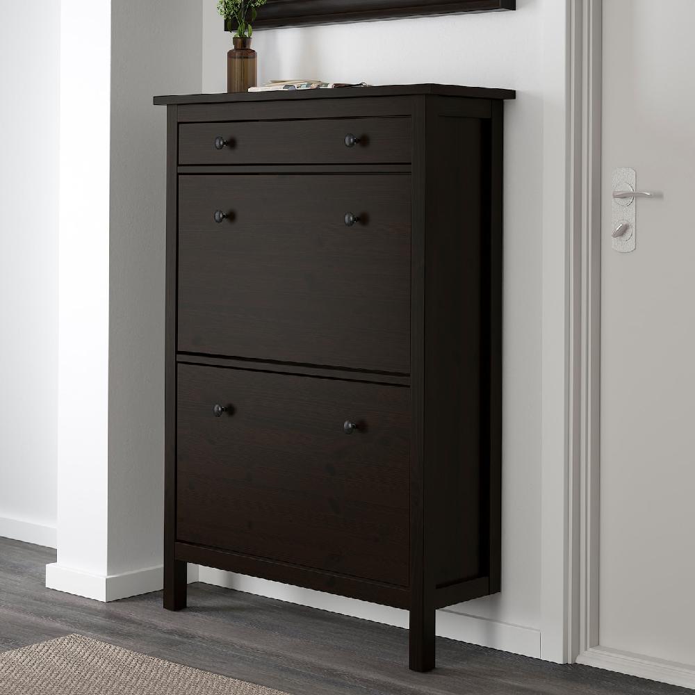IKEA HEMNES Scarpiera A 2 Scomparti Marrone-nero 89x30x127 Cm
