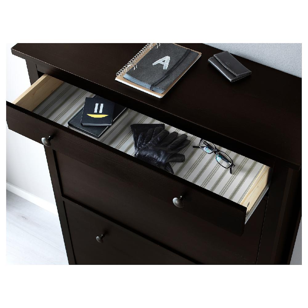 IKEA HEMNES Scarpiera A 2 Scomparti Marrone-nero 89x30x127 Cm