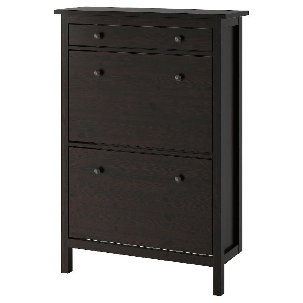 IKEA HEMNES Scarpiera a 2 scomparti marrone-nero 89x30x127 cm