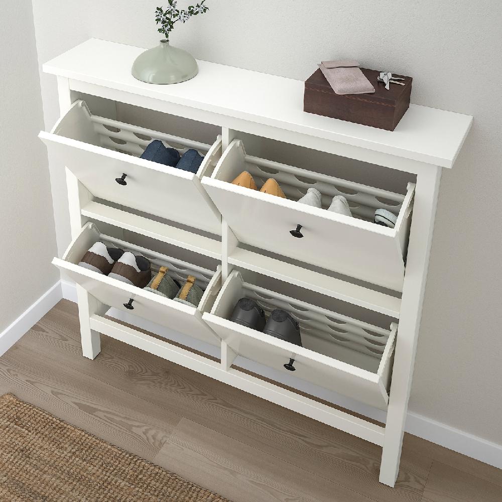 IKEA HEMNES Scarpiera A 4 Scomparti Bianco 107x22x101 Cm