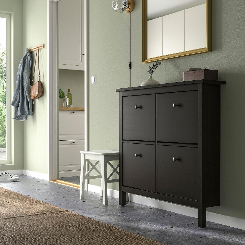 IKEA HEMNES Scarpiera A 4 Scomparti Marrone-nero 107x22x101 Cm