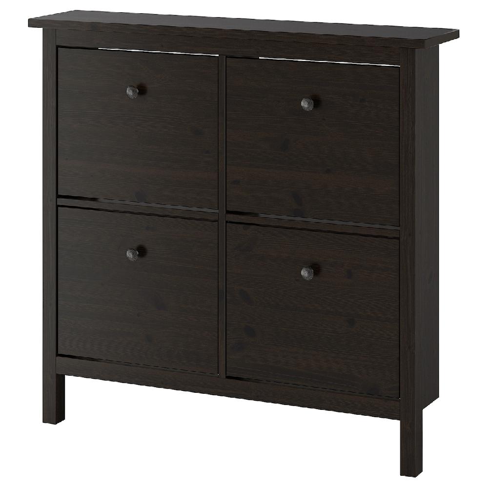 IKEA HEMNES Scarpiera a 4 scomparti marrone-nero 107x22x101 cm