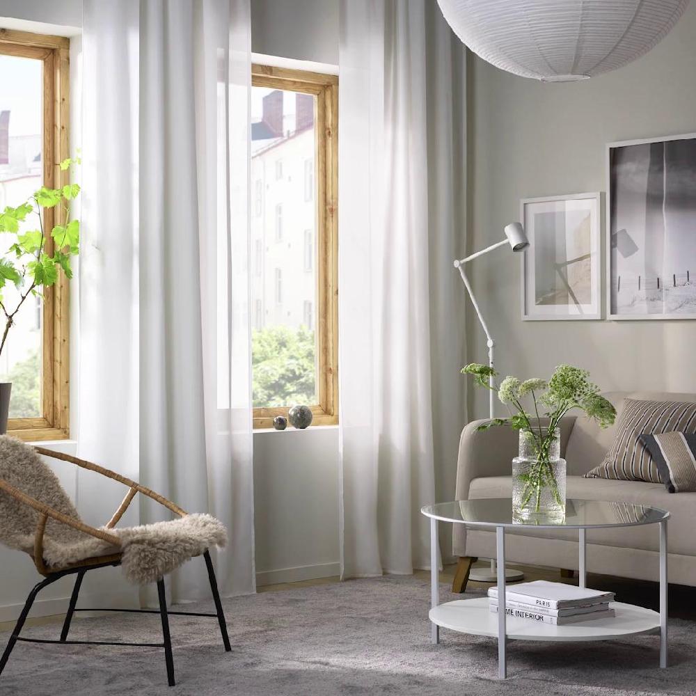 IKEA HILJA Tenda 2 Teli Con Nastro Arricciatende/bianco 145x300 Cm