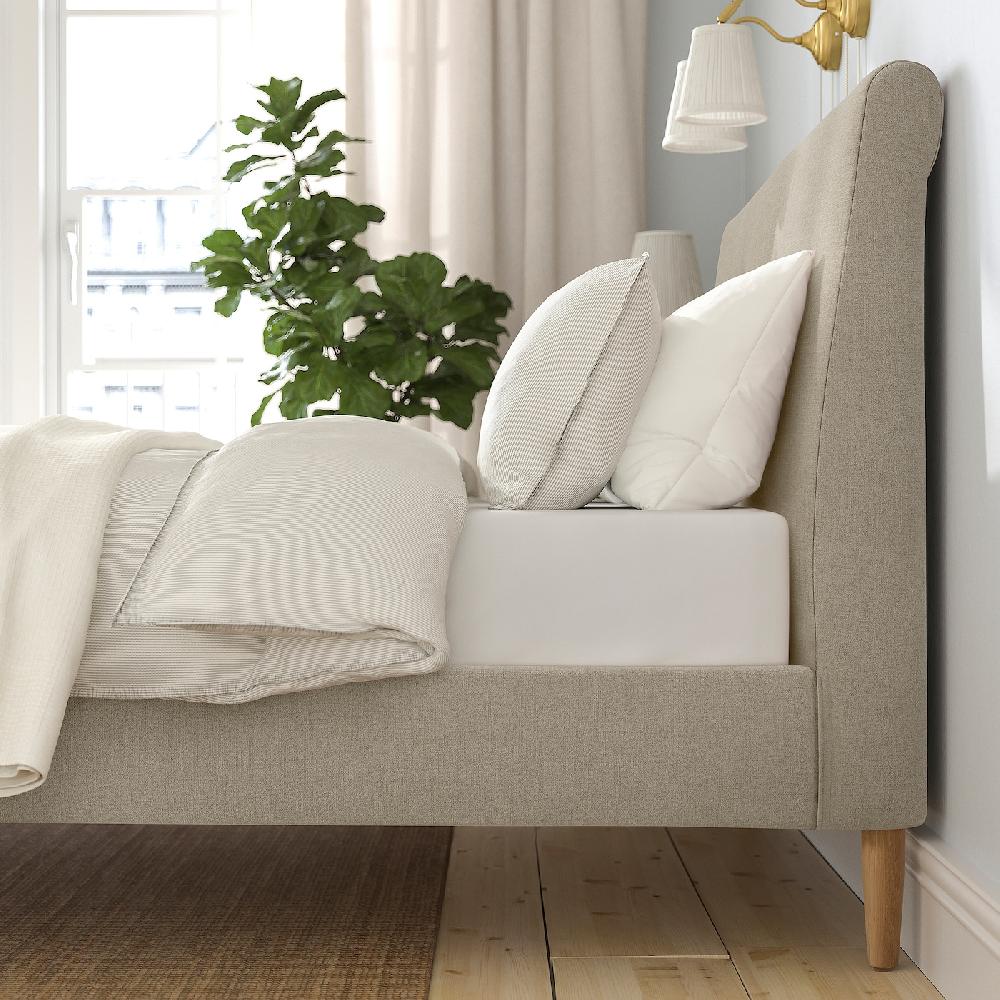 IKEA IDANÄS Struttura Letto Imbottita Naggen Beige 160x200 Cm