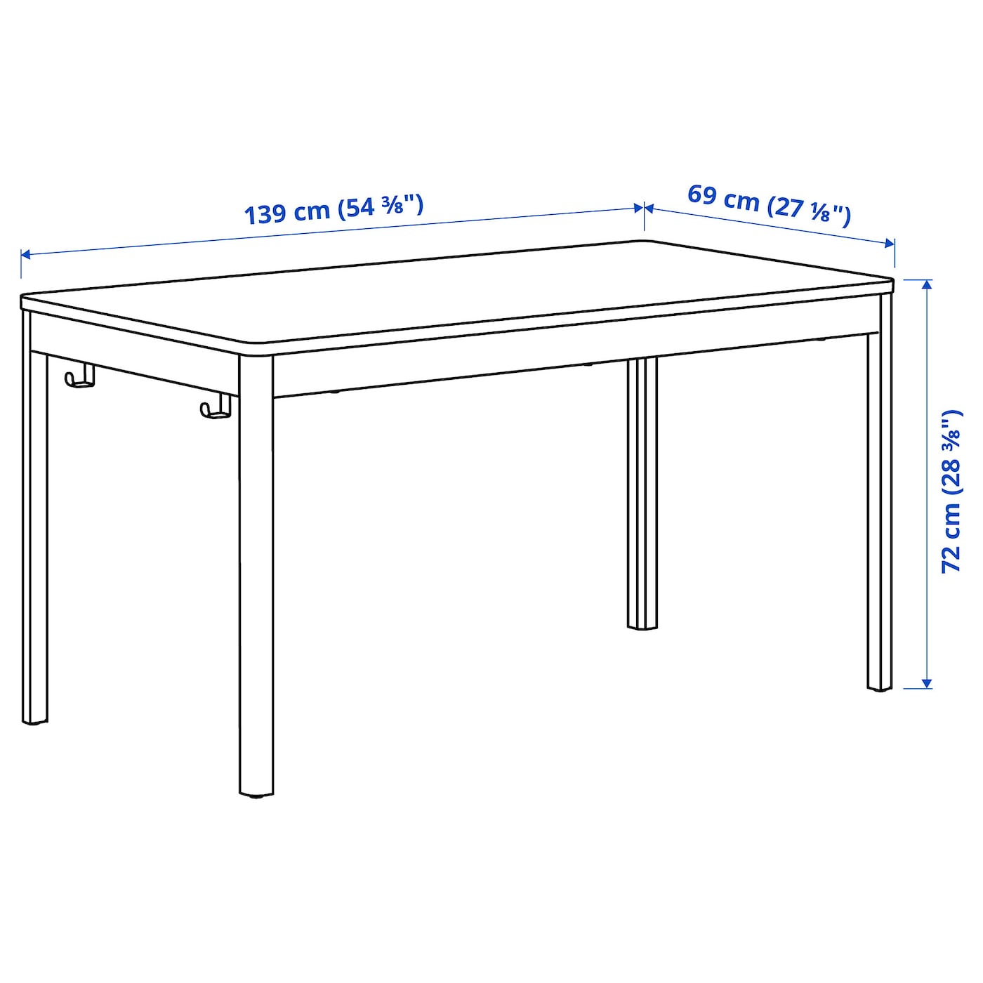 IKEA IDÅSEN Base Per Piano Tavolo Grigio Scuro 139x69x72 Cm