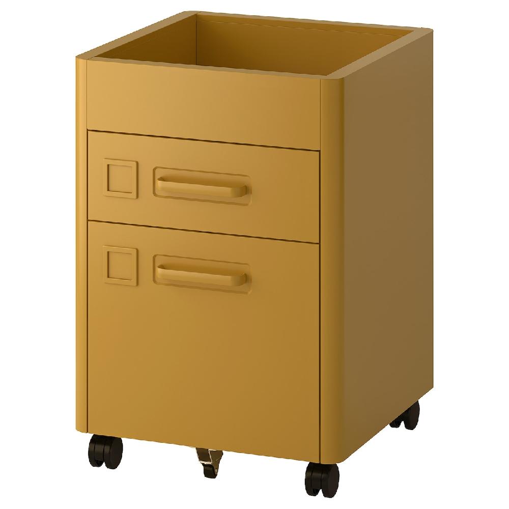 IKEA IDÅSEN Cassettiera con rotelle ocra bruna 42x61 cm