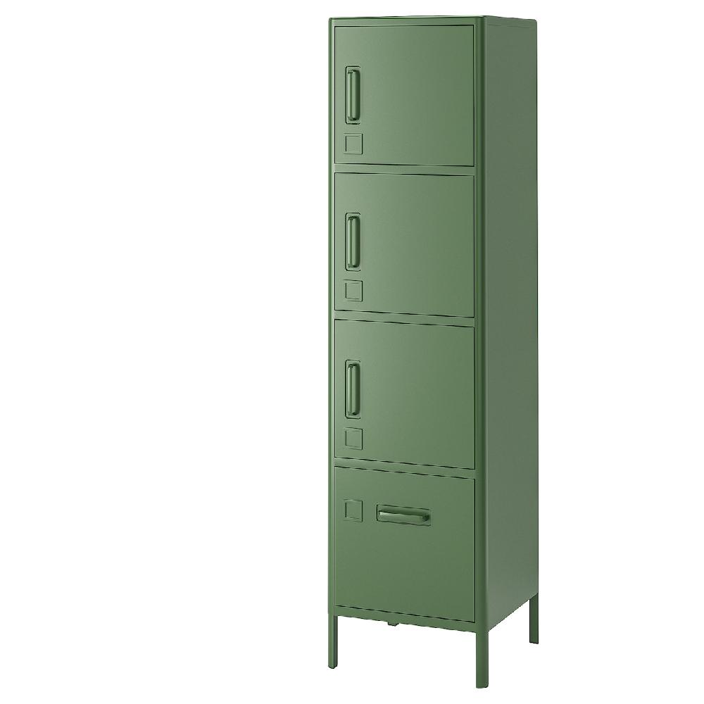IKEA IDÅSEN Mobile alto con cassetto e ante verde scuro 45x172 cm
