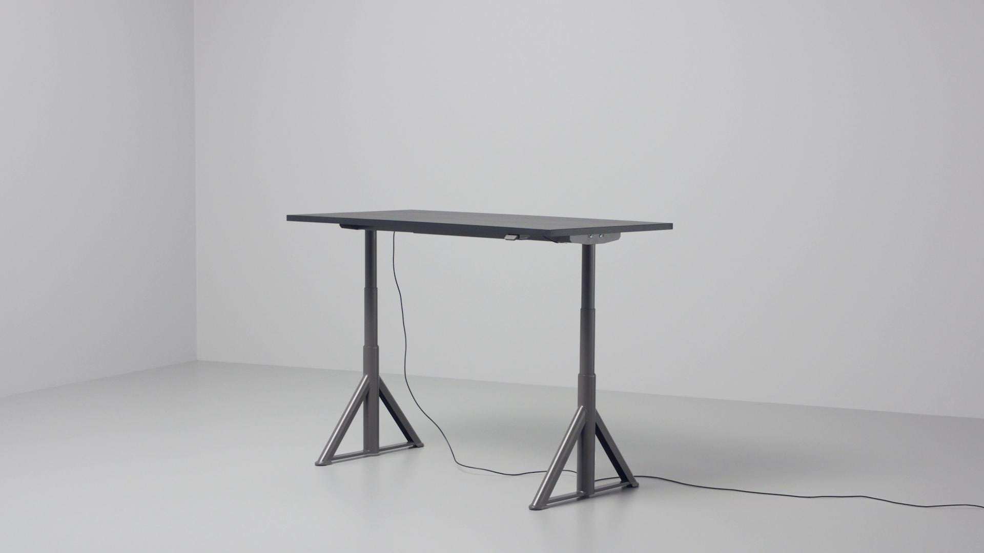 IKEA IDÅSEN Scrivania Regolabile In Altezza Marrone/grigio Scuro 120x70 Cm