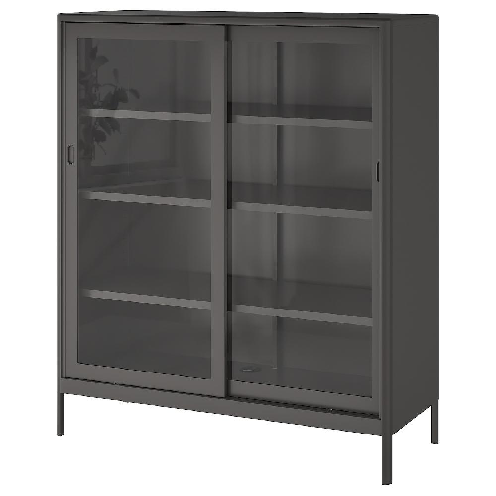 IKEA IDÅSEN Vetrina con ante scorrevoli grigio scuro 120x140 cm