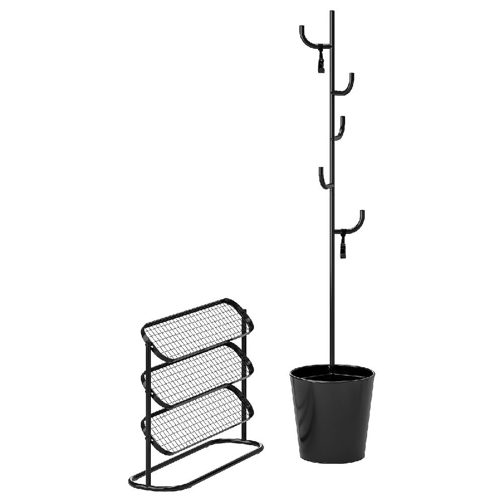 IKEA ÄLGANÄS Set mobili ingresso 2 pezzi nero
