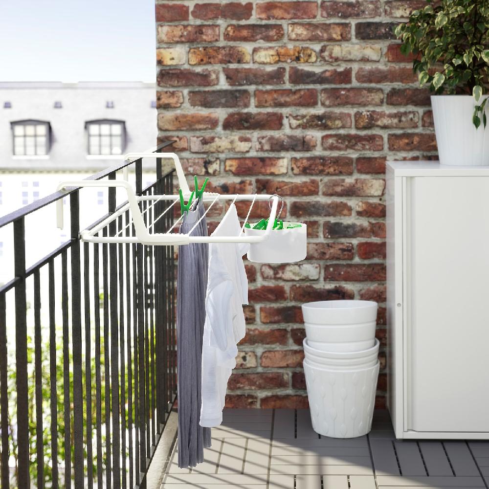 IKEA ANTONIUS Stendibiancheria Bianco 77x40-49 Cm
