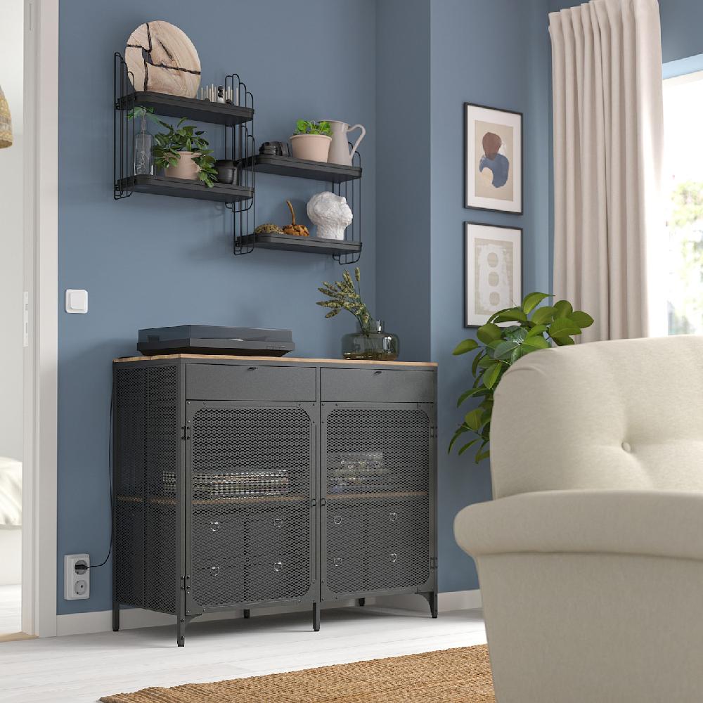 IKEA APOTEKARE Scaffale Da Parete Nero 50x52 Cm