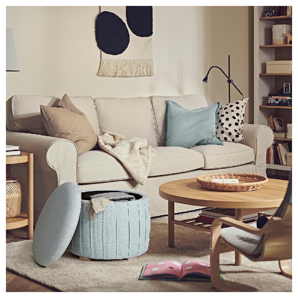 IKEA ÅTERLÖGA Pouf Con Contenitore/Kilanda Azzurro