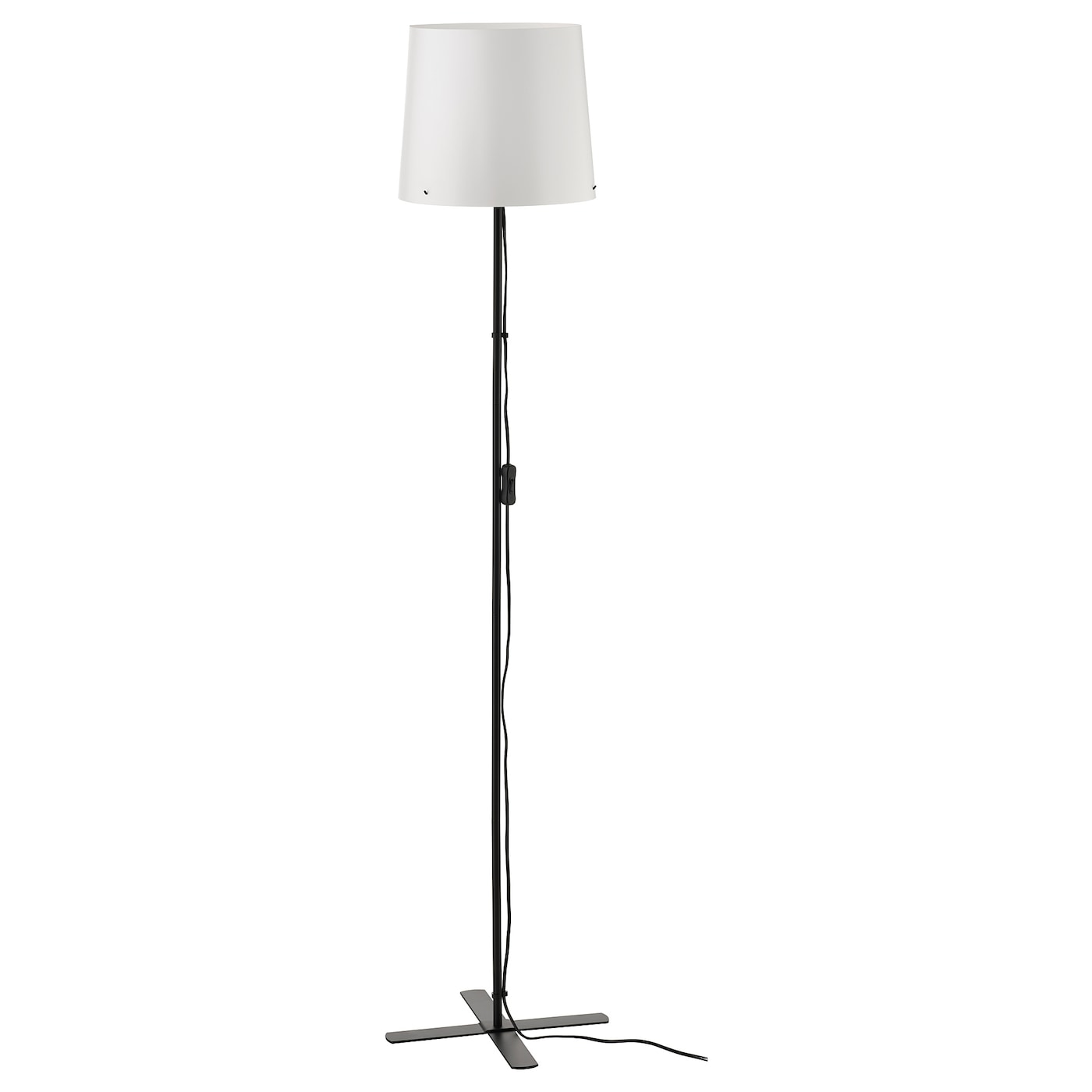 IKEA BARLAST Lampada da terra nero/bianco 150 cm