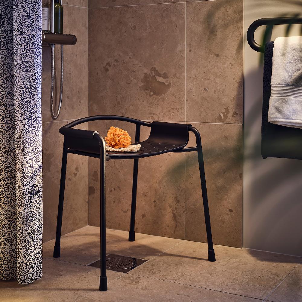 IKEA BÄSINGEN Sgabello Doccia Antracite