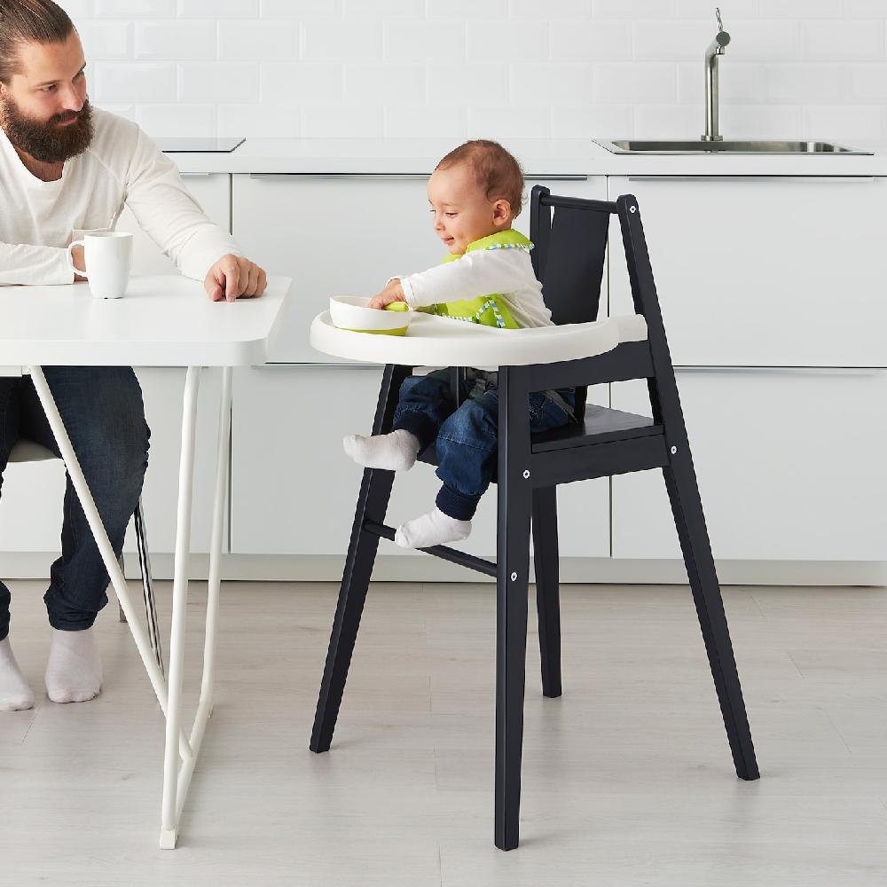 IKEA BLÅMES Seggiolone Con Vassoio Nero