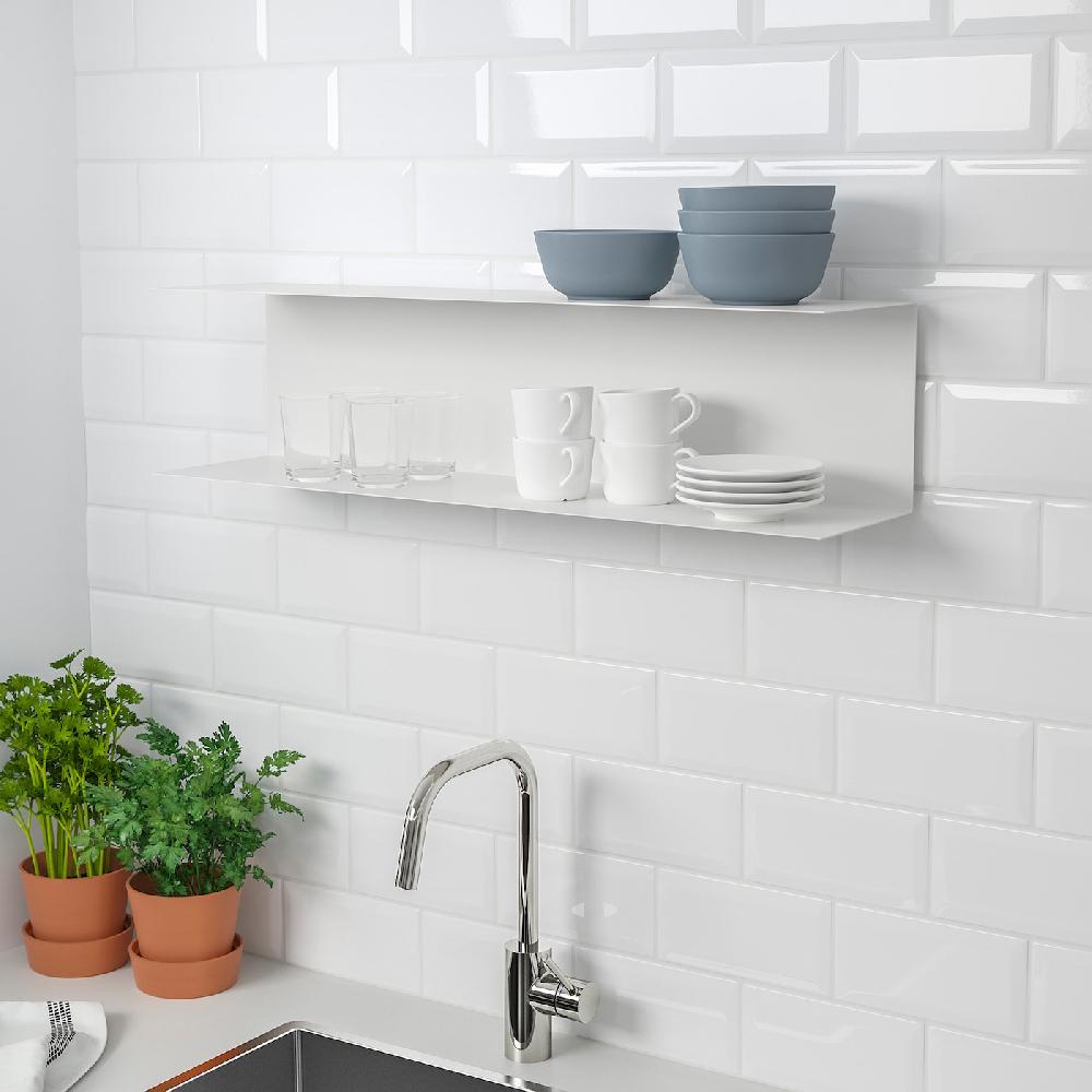 IKEA BOTKYRKA Scaffale Da Parete Bianco 80x20 Cm