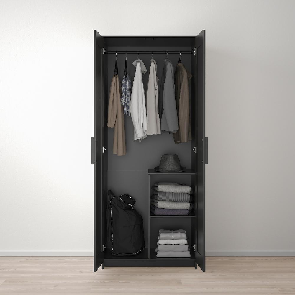 IKEA BRIMNES Guardaroba A 2 Ante Nero 78x190 Cm
