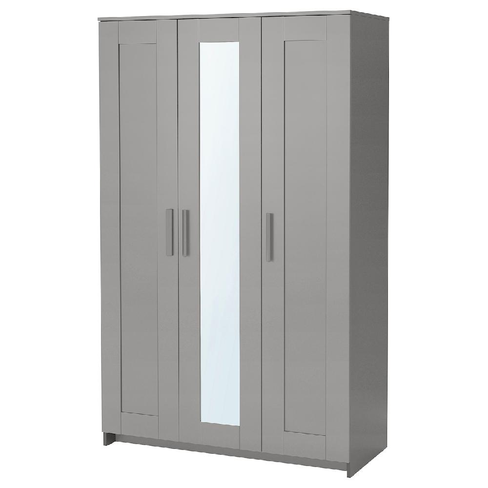 IKEA BRIMNES Guardaroba a 3 ante grigio 117x190 cm