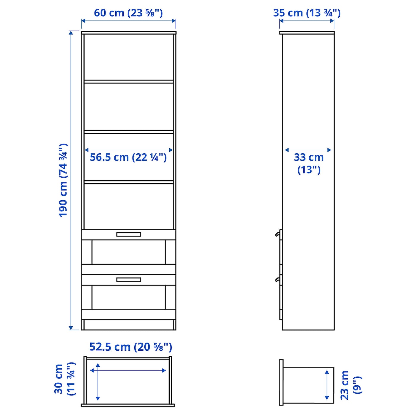 IKEA BRIMNES Libreria Bianco 60x190 Cm