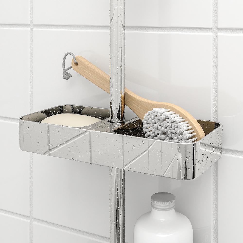IKEA BROGRUND Mensolina Per Doccia Cromato 25x4 Cm