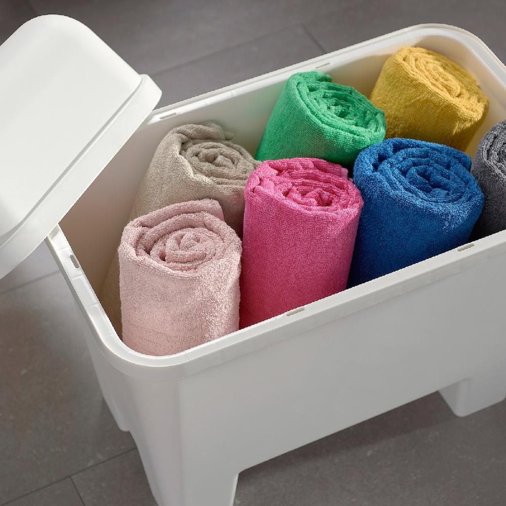 IKEA BURSJÖN Sgabello Con Vano Contenitore Bianco