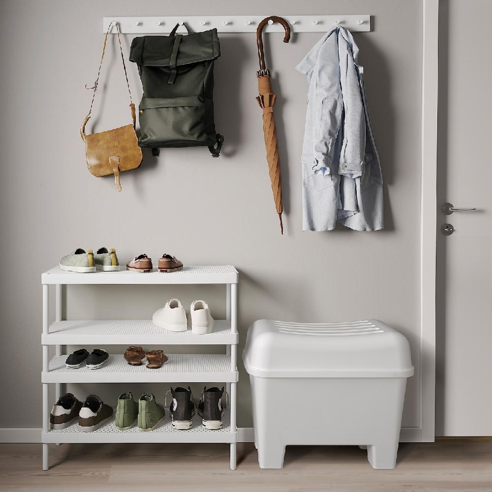 IKEA BURSJÖN Sgabello Con Vano Contenitore Bianco