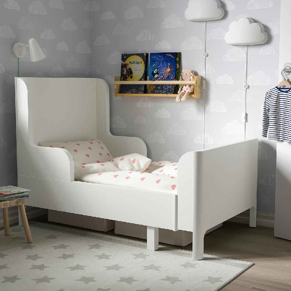 IKEA BUSUNGE Letto Allungabile Bianco 80x200 Cm