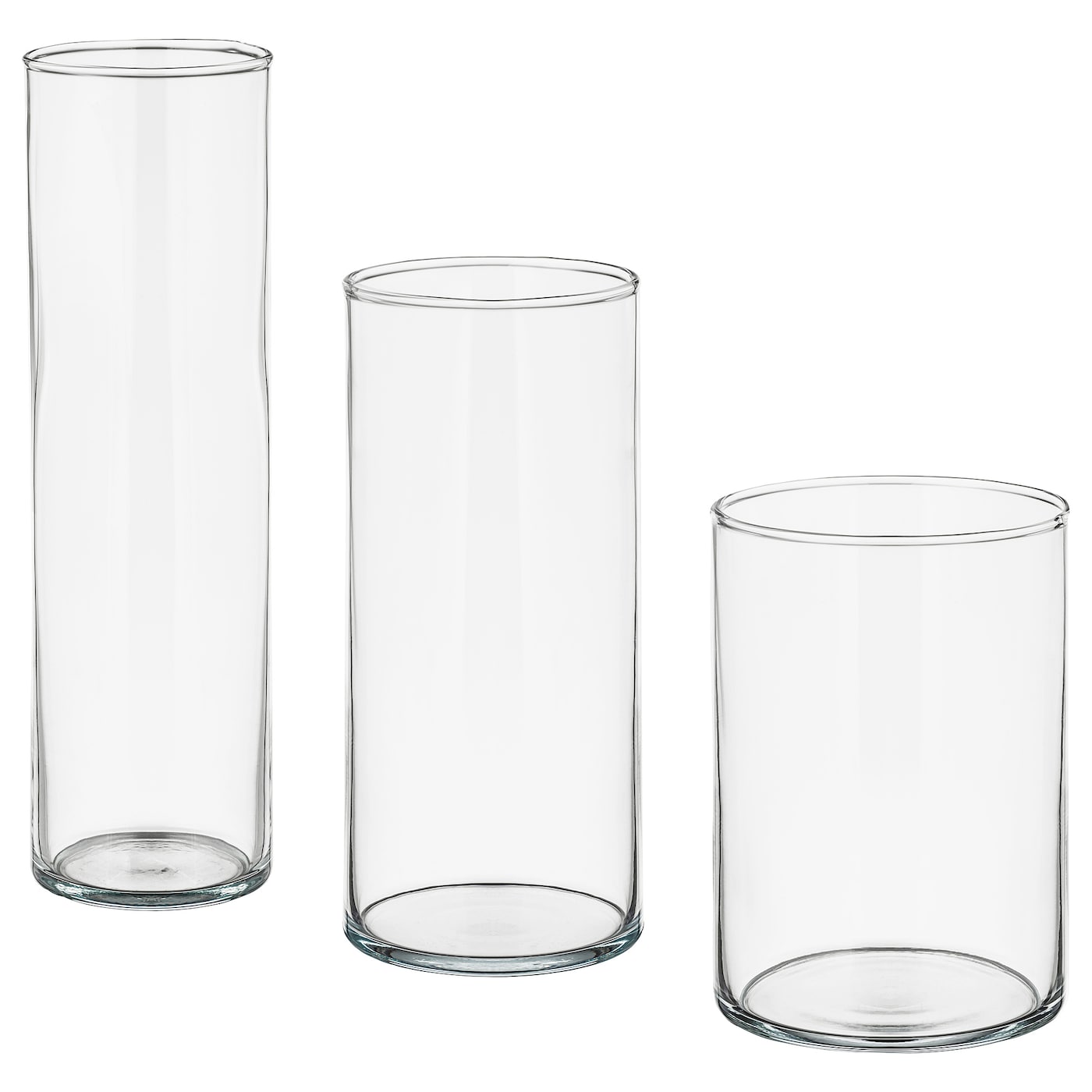 IKEA CYLINDER Set di 3 vasi vetro trasparente