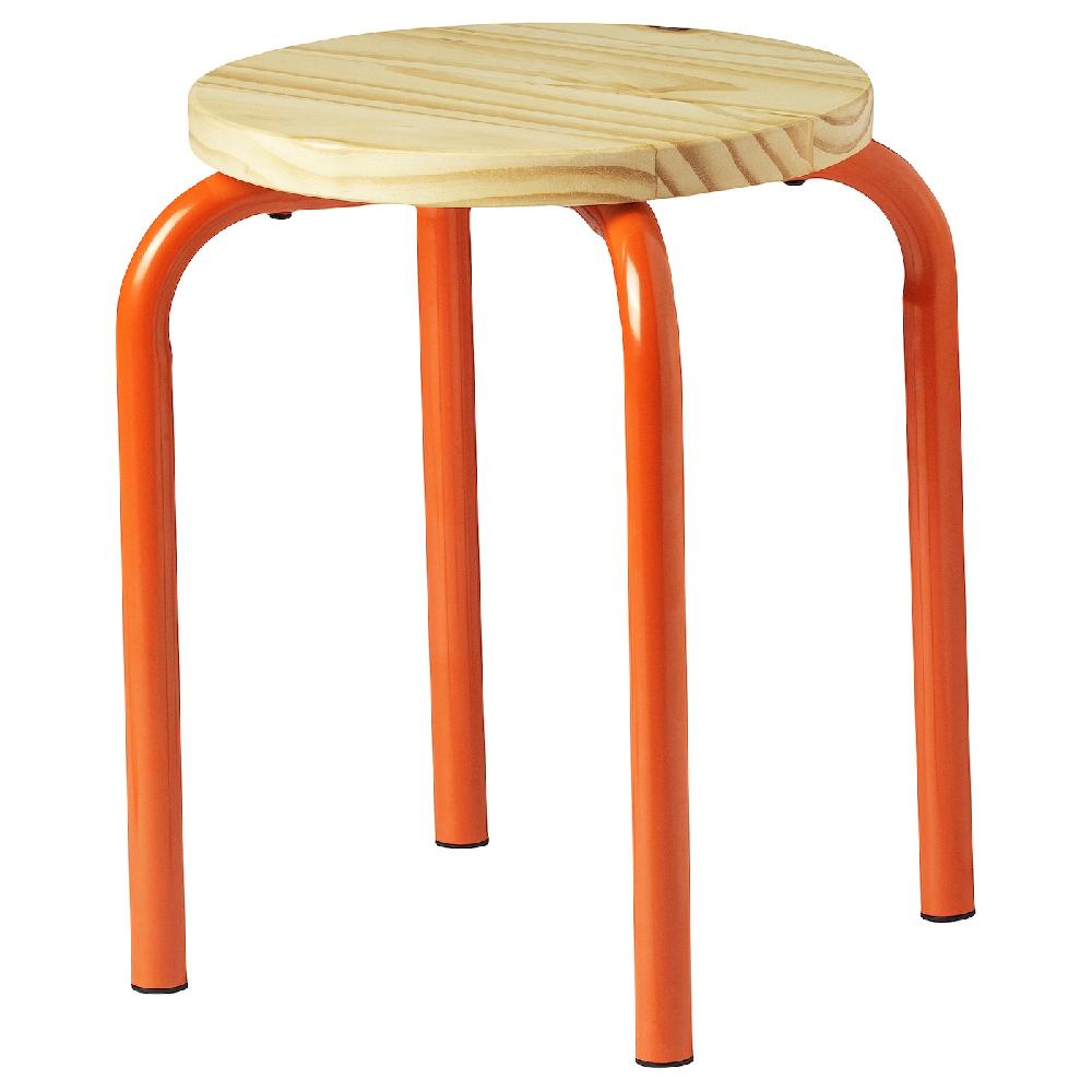 IKEA DOMSTEN Sgabello arancione/pino