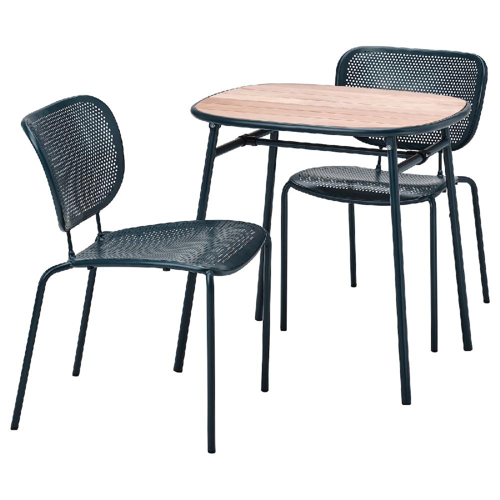IKEA DUVSKÄR Tavolo e 2 sedie da esterno/blu-nero