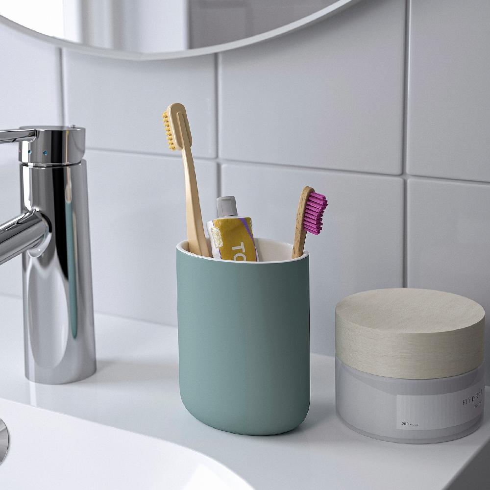 IKEA EKOLN Portaspazzolino Grigio Chiaro-turchese