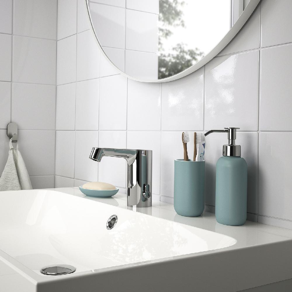 IKEA EKOLN Portaspazzolino Grigio Chiaro-turchese