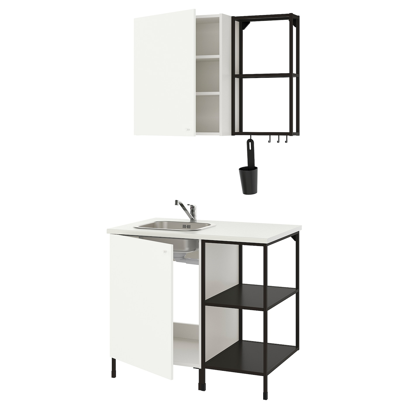 IKEA ENHET Cucina antracite/bianco 103x63.5x222 cm